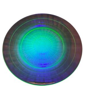 Uranium Green Vintage Depression Era Glass Plate